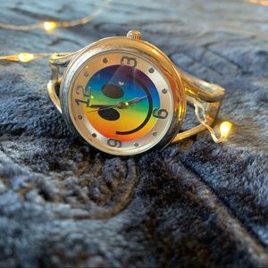 Smile rainbow bangle watch.